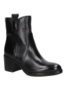 Botín de cuero negro para mujer, corte hasta el tobillo, estilo casual elegante, ideal para jeans o vestidos.