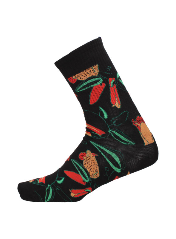 Calcetines Bacanes - Copihue Chileno (Unisex) K905 CALCETINES BACANES NEGRO