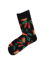 Calcetines Bacanes - Copihue Chileno (Unisex) K905 CALCETINES BACANES NEGRO