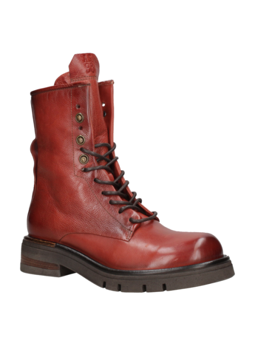 Botín de cuero café AS98 L800, diseño con carácter, mezcla de estilo rústico y urbano, ideal para un look rebelde.