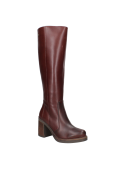 Bota de cuero café para mujer, diseño versátil y funcional, perfecta para un estilo elegante y refinado.