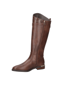 Bota casual de cuero café para mujer, detalles sutiles y refinados, diseño versátil, perfecta para un look sofisticado.