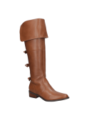 bota de cuero camel para mujer, lazos traseros decorativos que embellecen su diseño clásico y sofisticado.