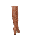 Bota de cuero camel para mujer, adecuada para salidas casuales y eventos informales, cómoda y estilosa para el día a día.