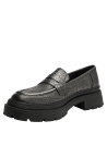 Mocasín de cuero metalizado estilo charol para mujer, perfecto para ocasiones cotidianas, salidas o eventos informales.