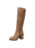 Bota alta de cuero camel para mujer, suela antideslizante, diseño sofisticado, ideal para ocasiones formales.