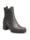 Calzado de cuero metalizado tipo botín Chelsea para mujer, fusionando moda y comodidad en cada paso.