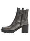 Diseño de botín Chelsea en cuero metalizado, perfecto para mujeres que buscan un look sofisticado.