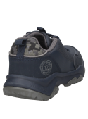 zapatilla azul casual para hombre con taco plano de 6 cm y punta redonda.