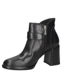 Botín elegante de cuero negro para mujer, ideal para eventos formales y casuales.