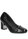 Zapato de cuero negro para mujer, estilo charol, clásico y elegante, ideal para eventos formales y semi-formales.