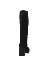 Elegante bota de cuero negro, estilo casual para mujer, perfecta para el día a día.