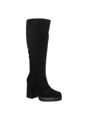 Bota casual negra de cuero para mujer, ideal para un look urbano y cómodo.