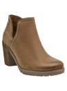 Botín café de cuero para mujer, versátil y moderno, adecuado para el trabajo o para destacar con estilo casual chic.
