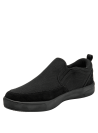 zapatilla negra informal para hombre con diseño moderno y juvenil, ideal para actividades diarias.