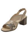 Sandalia de mujer beige de cuero con taco bloque de 6 cm, ideal para un estilo casual y cómodo en verano.
