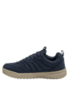 Zapatilla azul de hombre en canvas, con taco plano de 4 cm para comodidad y estabilidad.