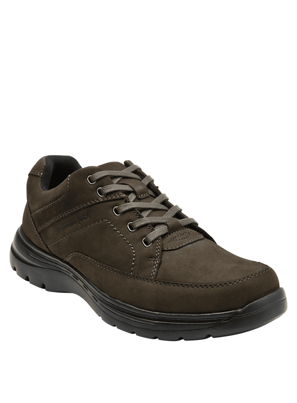 Zapato Panama Jack C666 gris para hombre, cuero gamuzado, combina resistencia y comodidad.