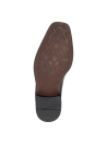 Zapato de vestir negro para hombre en cuero, diseño clásico derby con cordones, ideal para un look ejecutivo elegante.