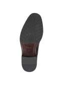 Elegante zapato de cuero negro para hombre, estilo Derby sin adornos, perfecto para combinar con trajes formales.