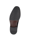 Elegante zapato de cuero negro para hombre, ideal para eventos formales, con ojales sobre la lengüeta.