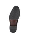 Elegante zapato de cuero negro para hombre, ideal para eventos formales, con ojales sobre la lengüeta.