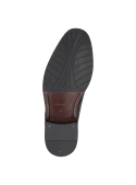 Clásico zapato de cuero negro para hombre estilo Oxford con perforaciones brogue, perfecto para trajes y eventos formales.