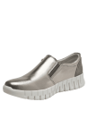 zapatilla de cuero acero casual para mujer con diseño moderno y juvenil.