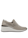 Calzado de cuero gris para mujer, diseño moderno y estiloso.