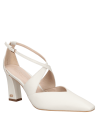 Calzado blanco de cuero para mujer, estilo clásico y refinado, ideal para cenas formales y reuniones importantes.