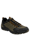 Zapatilla verde de hombre hecha de 25% textil y 75% sintético, estilo outdoor dinámico.