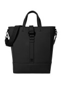 Tote bag negra con bolsillos internos, perfecta para organización y estilo casual o de oficina.