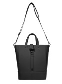 Bolso negro de mujer con asas cortas, práctico y elegante para combinar con cualquier atuendo.