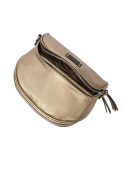 Bandolera compacta dorada, accesorio versátil para destacar en ocasiones especiales.