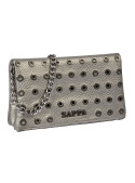 Cartera elegante y resistente, estilo rockero-glam, ideal para moda urbana y casual chic.