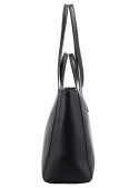 Tote bag negro versátil para mujer, combina con estilos casuales y formales, tendencia minimalista.