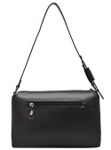 Bolso negro versátil en PU para mujer, combina con atuendos casuales y semi-formales.