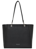 Bolso negro versátil y sofisticado, ideal para looks formales o casuales.