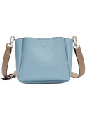 Bandolera versátil celeste, se combina con jeans o vestidos formales.