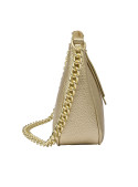 Bolso de PU dorado con detalles modernos, complemento chic para looks informales.