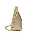 Bolso de PU dorado con detalles modernos, complemento chic para looks informales.