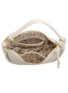 Bolso blanco con correa ajustable, ideal para hombro o mano, estilo urbano.