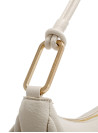 Cartera blanca casual de PU graneado para mujer, diseño minimalista y moderno.