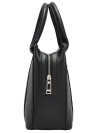 Bandolera negra de mujer con asas y correa ajustable, diseño minimalista y rocker.