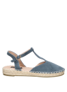 Zapato casual de cuero gamuzado azul grisáceo con acabado suave y suela de yute.