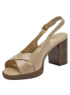 Sandalia formal beige de cuero con correa ajustable, ideal para ocasiones semiformales.