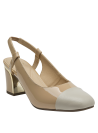 Clásico zapato de cuero beige para mujer, ideal para eventos formales y reuniones.