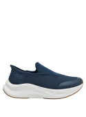 zapatilla athleisure azul marino slip-on de mujer con suela blanca para actividades ligeras
