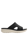 Sandalia negra deportiva de mujer para ocasiones informales, adecuada para primavera y verano.