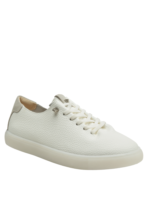 zapatilla deportiva de cuero blanco marfil para mujer, ideal para un estilo casual y elegante
